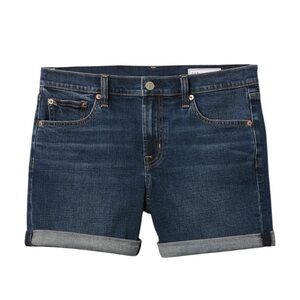 Gap 5" Mid Rise Girlfriend Denim Shorts in Dark Indigo
